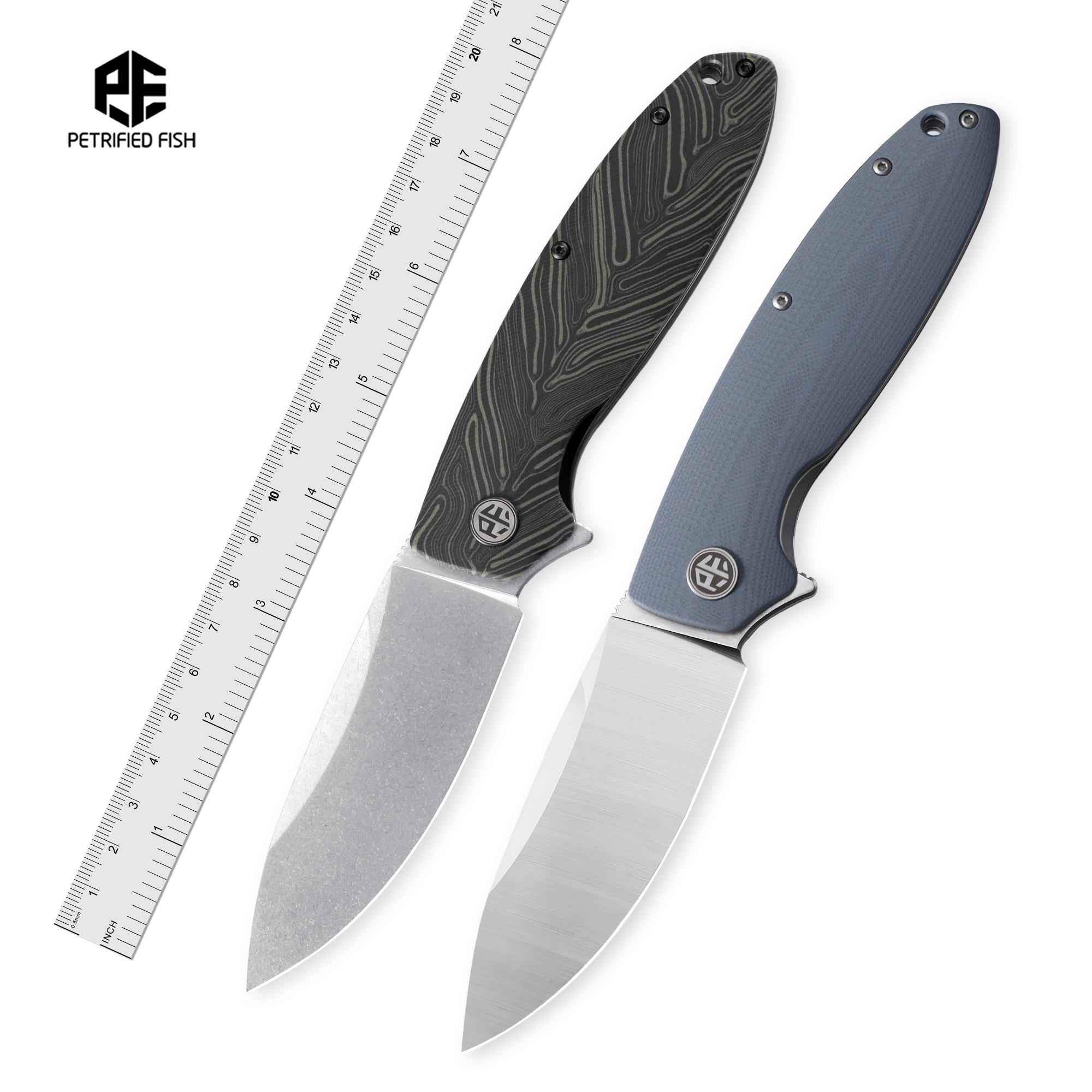 Bushcraft Knife Fixed - Petrified Fish PFB01 Folding Knife D2
