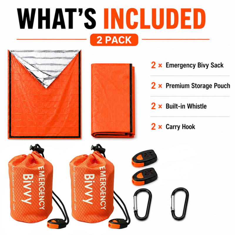 2 Pack Emergency Sleeping Bag, - Bivy Bag Emergency reseña y precio