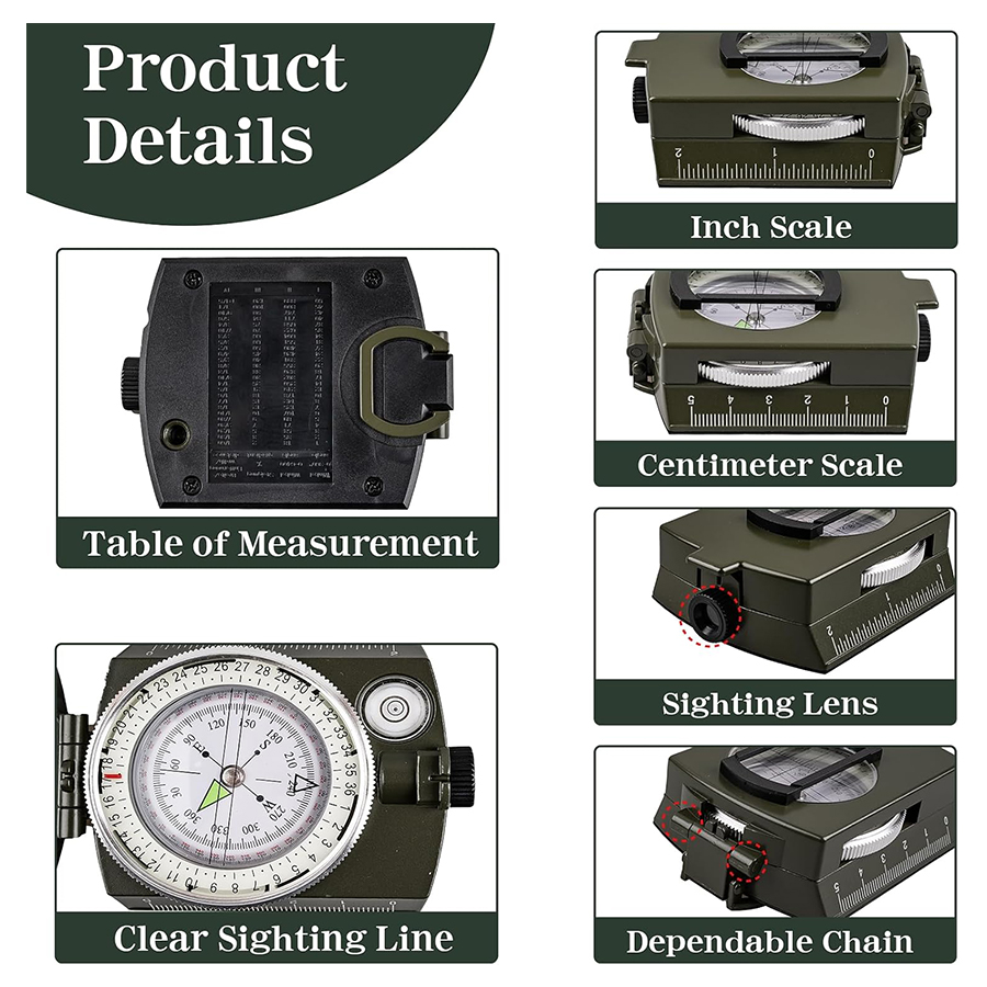 Tactical Survival Compass - Wa - Compass Lensatic reseña y precio