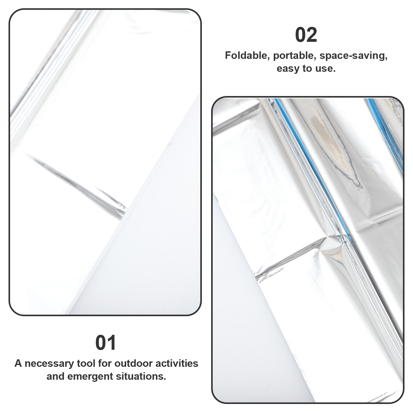 2Pcs 210x130cm Foldable Portab - Survival Blanket Reflective reseña y precio