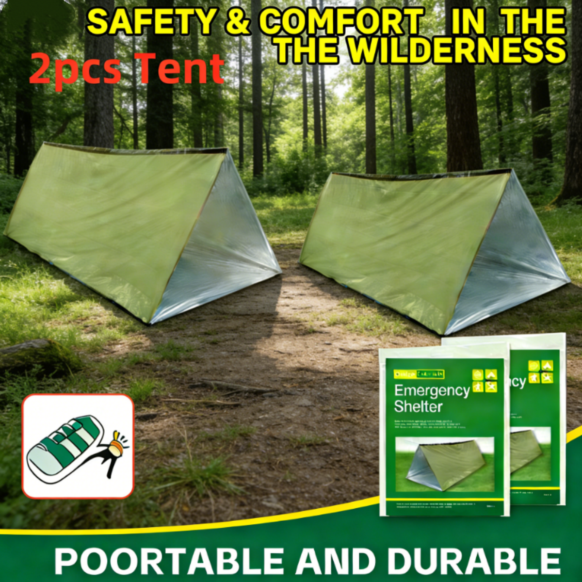2Pcs Reflective Mylar Tent Lig - Emergency Mylar Tent reseña y precio