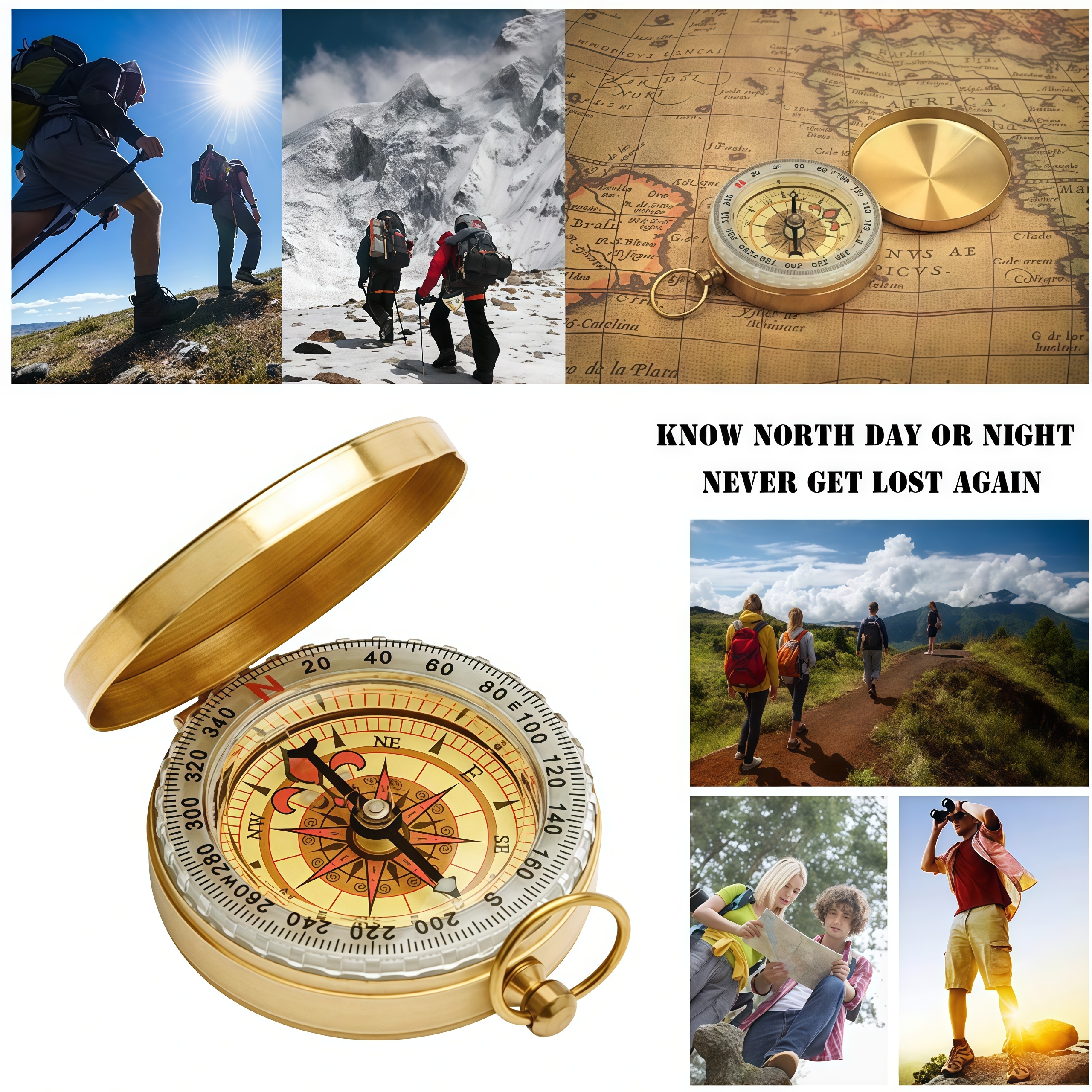Brass Outdoor Compass - Gold C - Compass Lensatic reseña y precio