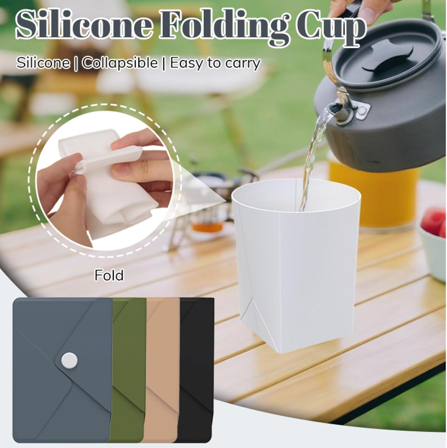 Silicone Collapsible Travel Cu - Water Bag Collapsible reseña y precio